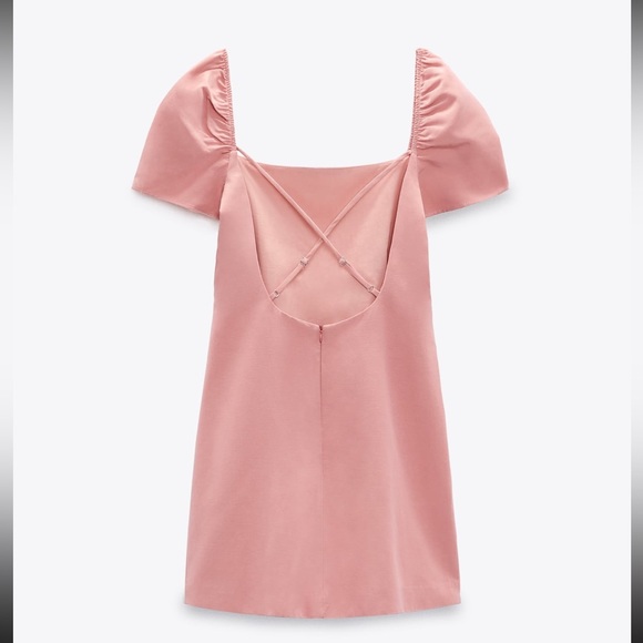 Light Pink Mini Dress | Cross back - Picture 4 of 4